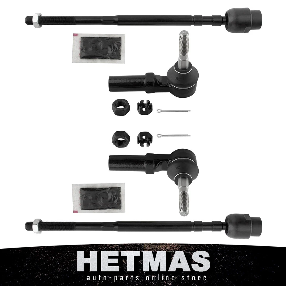 Juego de 4 kit de dirección de varilla de amarre interior y exterior para Buick Chevy Oldsmobile Pontiac Foto 1 de 4