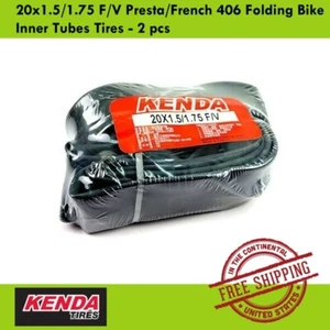 KENDA 20x1.5/1.75 F/V Presta/French 406 Folding Bike Inner Tubes Tires - 2 pcs - Picture 1 of 2
