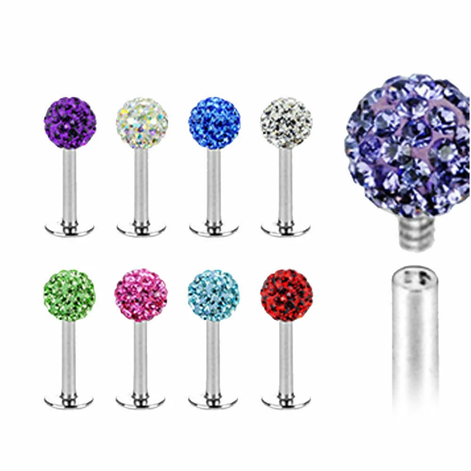 Intern Gewinde Lippenscheibe Lippe Ohrstecker Ohr Piercing Mit Ferido Kugel Op - Bild 1 von 1