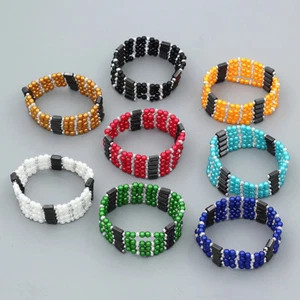 Magic Magnetic Therapy Hematite & Acrylic Bead Wrap DIY Necklace/Bracelet Gift - Picture 1 of 13