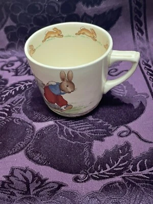 Bunnykins Royal Doulton Barbara Vernon PRESSING TROUSERS Child's Mug/Cup (CA) - Image 1 of 4