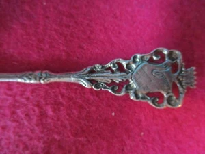 antico cucchiaio da zucchero, cucchiaio ricordo, argento 835, XIX secolo, Staatsbad Meinberg - Foto 1 di 6