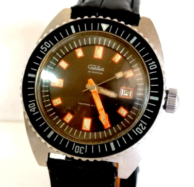 Soviet Men's Watch Slava Amphibian Rare Mechanical Wristwatch 21 Jewels Serviced - Image 1 of 4