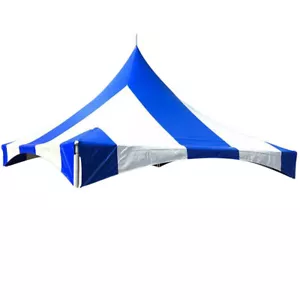 20x20 Ersatz Baldachin Top blau gestreifte Abdeckung für High Peak Zelt Event Party - Bild 1 von 2