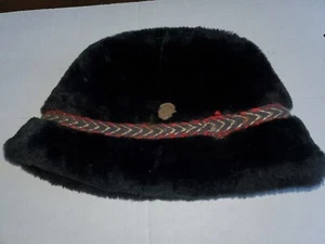 Antique Russian Fur Cold Weather Hat W/ Brass Pin - Picture 1 of 3