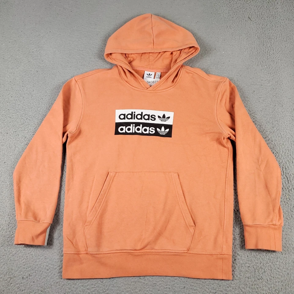 Adidas Sweater Boys Large Orange Casual Pullover Hoodie Sweatshirt Kids * - Image 1 of 4