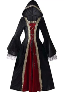 maxToonrain Medieval Renaissance Velvet Dress With Hood Size 3XL Fancy Dress - Picture 1 of 9