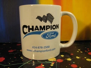Taza de café promocional Champion Ford Erie Pennsylvania concesionario de automóviles - Imagen 1 de 3