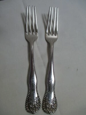 Juego 2 Horquillas de Postre Gorham Lancaster 7" Plata de Ley 92,6 gramos Monograma Foto 1 de 4