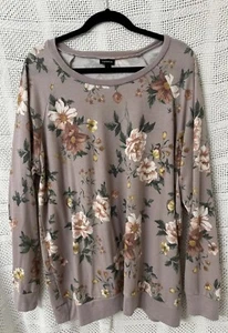 Torrid Gr. 3 Sweatshirt Oberteil weiche rosa Farbe mit Blumen - Bild 1 von 3