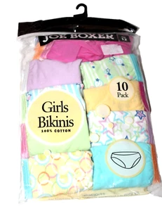 Joe Boxer Girls' 100% Cotton Multi 10-Pack Bikinis Underwear Size 12 - Picture 1 of 2