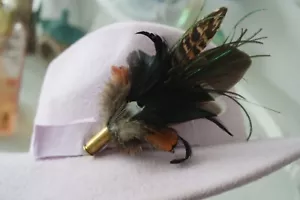 feather and bullet brooch, hat pin, lapel pin, wedding buttonhole - Picture 1 of 3