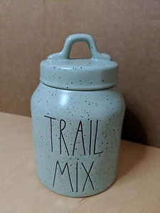 Rae Dunn "TRAIL MIX" Canister Speckled Mint Green NIB - Picture 1 of 3