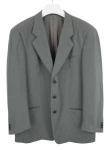 GIORGIO ARMANI Blazer Men's (EU) 52 Single Breasted Wool Blend Pinstriped - Picture 1 of 13