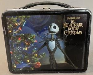 NIGHTMARE BEFORE CHRISTMAS Lunchbox Metal Tin Goth Christmas Tree RARE - Picture 1 of 11