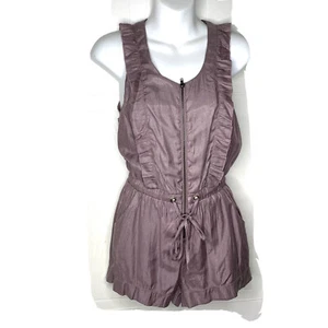 Urban Outfitters Med Sparkle Fade Purple Shimmer Sleeveless Ruffle Zip Up Romper - Picture 1 of 3