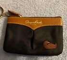 DOONEY & BOURKE Small Black W embroidery Keychain Coin Purse Nylon Leather