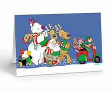 Santa Jogging - Exercise Christmas Card - Sports Christmas Cards - 70012