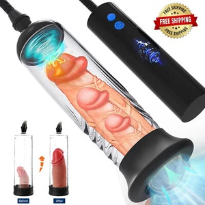 Vacuum Electric Penis Pump Digital Rechargeable Male Men Penis Enlarger Growth - Picture 1 of 11