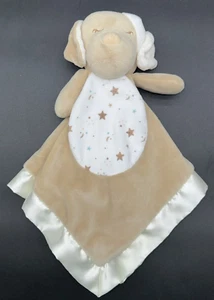 NWOT! Douglas Baby Tan Cream Dog Stars Moons Plush Satin Lovey Security Blanket - Picture 1 of 13