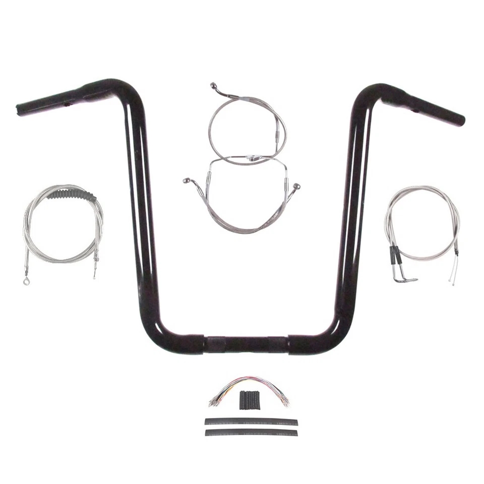 Комплект черного узкого 16-дюймового руля 1 1/4 дюйма 1996-2006 Harley-Davidson Road Glide King - Изображение 1 из 2