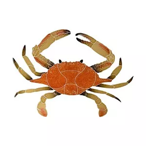 Crab 16" Brown Pool Mosaic Tile swimming Bathroom wall table bar Top patio art - Picture 1 of 1