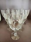 6 MCM Orrefors Crystal Sweden Coronation Pattern Water Goblets 6" Tall