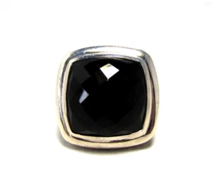 David Yurman Sterling Silver 20MM Black Onyx Albion Ring Size 6 - Picture 1 of 12