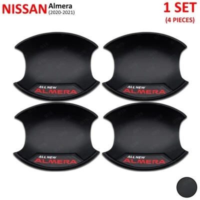 Matte Black Red Bowl Insert Handle Hand Cover Fits Nissan Almera Sedan 2020 2021 Foto 1 de 4