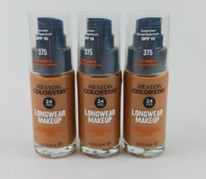 3 PACK REVLON COLORSTAY LONGWEAR MAKEUP COMBINATION/OILY SKIN 375 TOFFEE - Picture 1 of 5