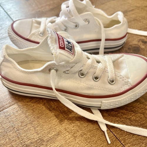 Scarpe da skate Converse Chuck Taylor All Star bambini 12 5 OX bianche rosse 3J256 stringate