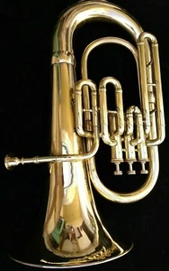EUPHONIUM HORN 4 VALVE MARCHING HORN W/FREE BAG MOUTHPIECE BRASS POLISH - Picture 1 of 8