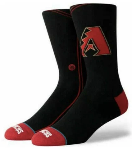 STANCE MLB Arizona Diamondbacks Alt Jersey 2 Black Red Crew Socks Mens L 9-13 Cover