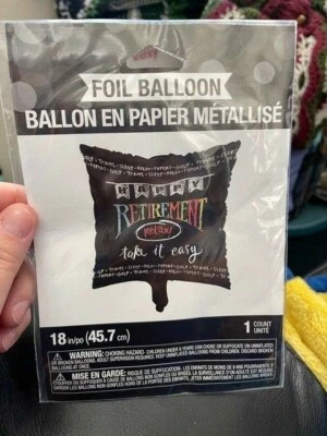 Retirement Chalk Foil Balloon Happy Retirement Party Supplies Decorations  New!! - Image 1 of 2