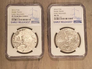 2016 P Mark Twain $1 Silver Commemorative Set - Picture 1 of 3