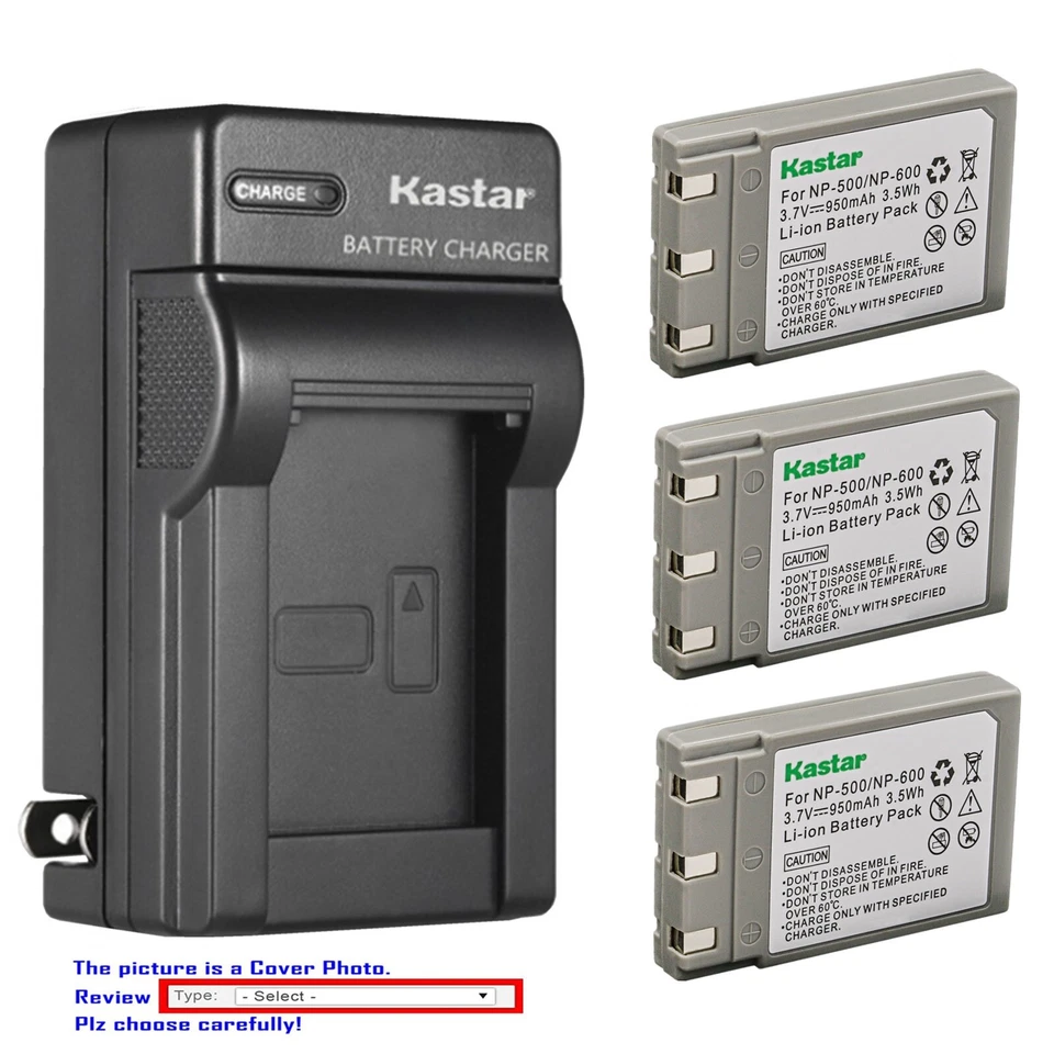 Kastar Battery AC Wall Charger for Konica Revio KD-500Z Revio KD-510Z Camera - Image 1 of 4