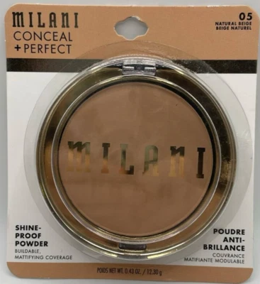 Milani Conceal + Perfect Shine Proof Powder ~ 05 Natural Beige ~ 0.43 oz ~ NEW - Image 1 of 2