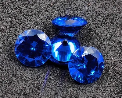 Wonderful 4PCS  Blue Sapphire Natural Round 7MM IGL Certified Loose Gemstone 24N - Image 1 of 4