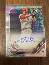 2019 Bowman Mega Box Chrome Prospect Mojo Refractor Luken Baker #BMA-LB Auto
