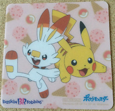 【NM】Pikachu Scorbunny Pokemon Plastic Coaster Card Promo Baskin-Robbins Japanese
