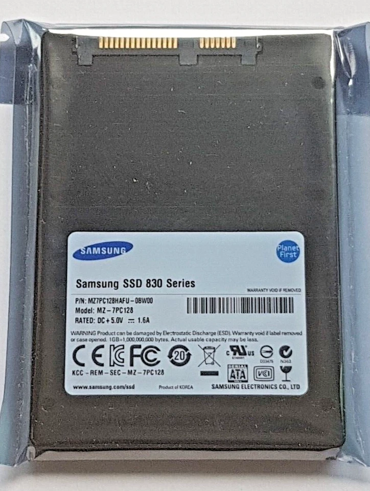128 GB SATA Samsung SSD 830 Series MZ-7PC128 2D-NAND MLC 2.5" Hard Drive New - Image 1 of 1