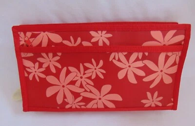 Bolso de cosméticos Courtney Cameryn Island bolsillos vinilo/plástico rojo nuevo con etiquetas Foto 1 de 4