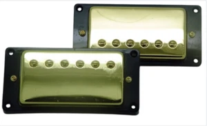 New Set Humbucker Noiseless - 10,5/11.3k Dorato - Contorno Nero - Chitarra Hh - Imagen 1 de 6