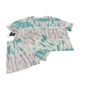 Grayson Threads Kids Girls Size L 10-12 T-Shirt & Shorts Set Tie Dye Purple/Aqua - Picture 1 of 8