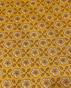 Longaberger Golden Fields Floral Mustard Yellow Flowers Fabric NEW 5 yds yards - Picture 1 of 3