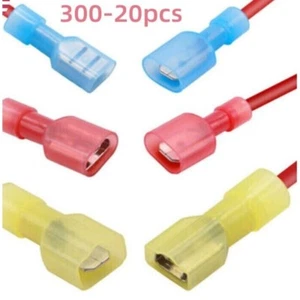 Spade Wire Electrical Crimp Terminal Nylon Fully Connector Insulated 20-300PCS - Picture 1 of 17