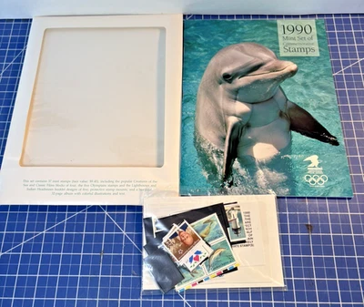 1990 USPS Commemorative Stamp Collection Book with Mint Stamps - Image 1 of 4
