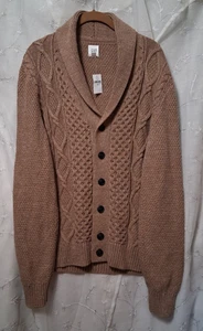 Neu GAP Größe Medium Schalkragen Knopfleiste Cardigan Pullover camel meliert - Bild 1 von 5