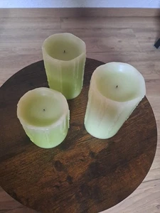 3er Set Echtwachs Kerzen mit Batterie - Bild 1 von 2