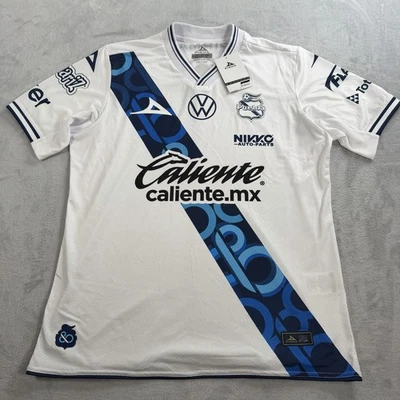 Camiseta de fútbol local Pirma Club Puebla 24/25 XL extra grande blanca/azul marino nueva con etiquetas Foto 1 de 4